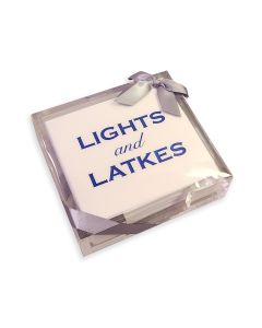 "Lights and Latkes" Cocktail Napkin and Tray Set