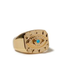 Lone Eye Signet Ring with Turquoise by Studio Grun