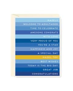 Mazel Tov Notecard: Stripes and Greetings