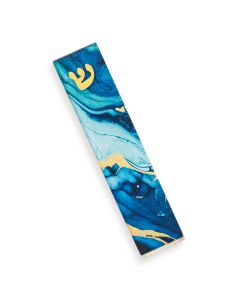 Dark Blue Marble Glass Mezuzah
