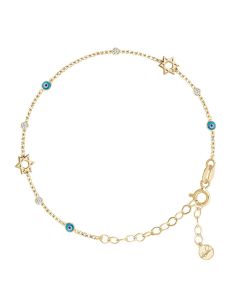 Mini Evil Eyes & Stars Bracelet by LIMLIM