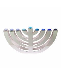 Modern Silver Menorah by Yair Emanuel