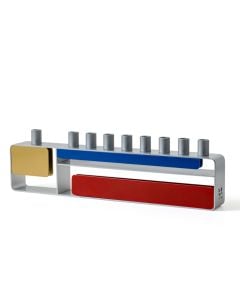 Mondrian-Inspired Menorah with Magnetic Candle Cups