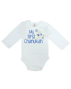 "My First Chanukah" Long-Sleeve Onesie