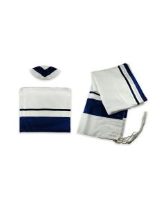 Navy Stripe Shabbat #4 Tallis Set by Shabbat for Eretz Judaica