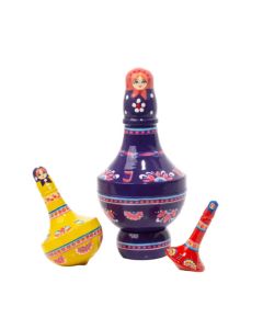 Nesting Doll Painted Dreidel Set