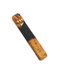 Olive Wood and Resin Mezuzah by Eial Ovin: Black