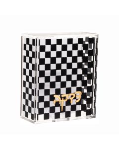 Onyx Checkered Tzedakah Box