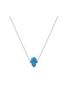 Opal Hamsa Necklace by Alef Bet Jewelry