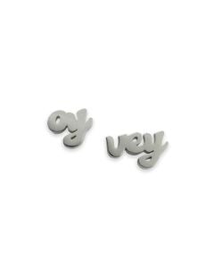 Oy Vey Studs by Mamaleh Jewelry: Silver