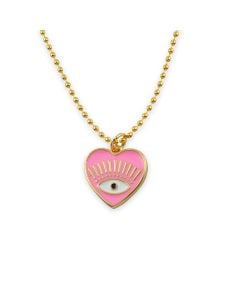Pink Heart Necklace by Little Miss Zoe
