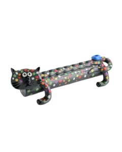 Ceramic Polka Dot Cat Menorah by Inna Olshansky
