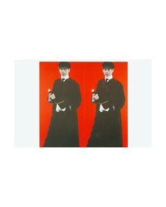 Postcard: Double Red Yentl, Split (My Elvis) by Deborah Kass