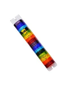Rainbow Stripe Glass Mezuzah by Sandi Katz