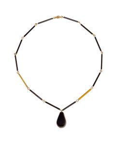 Rhapsody in Hues of Black and Gold Necklace by Stephanie Dubsky