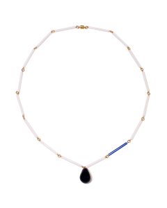 Rhapsody in Hues of White and Blue Necklace by Stephanie Dubsky