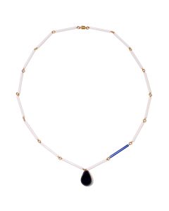 Rhapsody in Hues of White and Blue Necklace by Stephanie Dubsky