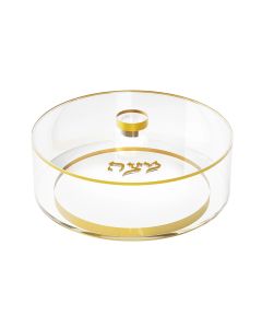 Round Matzah Box with Base by Feldart