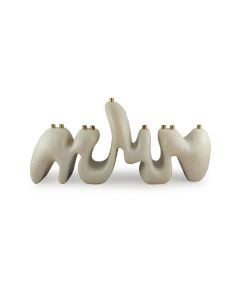Sculptural Menorah by Hannah Polskin: Cream