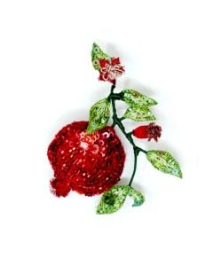 Sequined Pomegranate Brooch by Trovelore