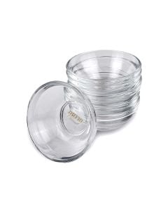 Set of Dishes for the Seder Plate: Glass with Gold or Silver