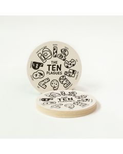 Set of Ten Plagues Dippin' Dabber Coasters by Haggadah Collective: Kids Set