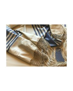 Silk Tallis by Talled di Seta: Classic Blue Stripes