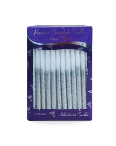 Silver Glitter Hanukkah Candles
