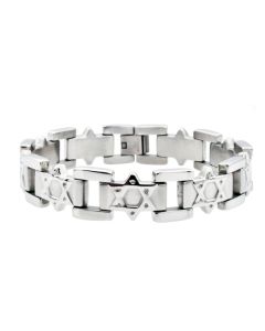 Stainless Steel Star of David Repeat Bracelet