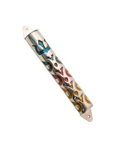 Sterling and Enamel Wave Mezuzah by Avi Nadav