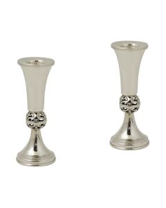 Sterling Candlesticks with Filigree Rounds Center by Avi Nadav