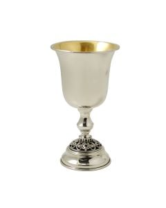 Sterling Ivy Accent Kiddush Cup by Dabbah Judaica