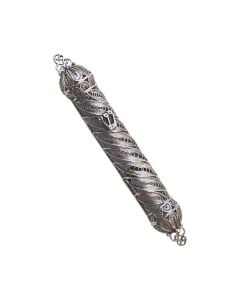 Sterling Rounded Filigree Mezuzah by Avi Nadav