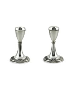 Sterling Silver Candlesticks with Filigree Base by Avi Nadav