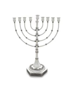 Sterling Silver Menorah with Filigree by Avi Nadav