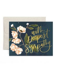 Sympathy Notecard: Pink Floral Deepest Sympathy