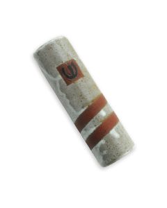 Terracotta Cream Mezuzah by Shelly Clayspot