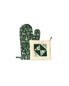 Tiere im Wald Quilted Oven Mitt Set by The Six Bells & The Wallach Project
