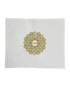 Turquoise and Gold Mandala Challah Cover