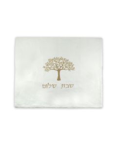 Variegated Embroidered Tree of Life Challah Cover: Shabbat