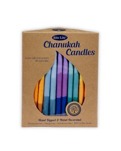 Vegetable Wax Tricolor Hanukkah Candles
