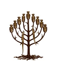 Vintage Bronze Tree of Life Menorah by Erté
