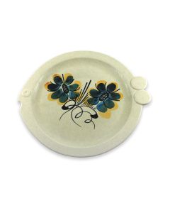Vintage Lapid Pottery: Blue Floral Pattern Fish Platter