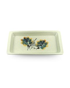 Vintage Lapid Pottery: Blue Floral Rectangular Tray