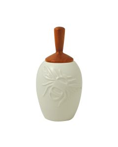 White Bee Honey Pot
