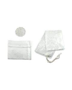 White Embroidered "Alaska" Tallis by Eretz