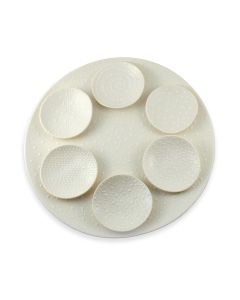 White on White Pattern Seder Plate by Maiyan Ben Yona
