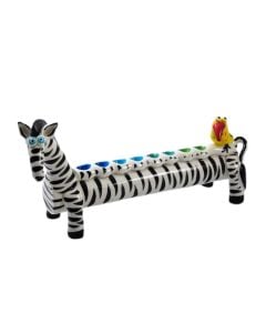 Ceramic Zebra Menorah by Inna Olshansky