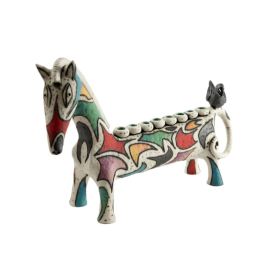 Ceramic Colorful Horse Menorah by Inna Olshansky
