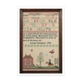 Postcard: Sampler (Lenore Oremland) by Elaine Reichek